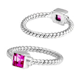 SR-5366-PQ-4" Sterling Silver Ring With Pink Quartz Jewelry Bali Designs Inc